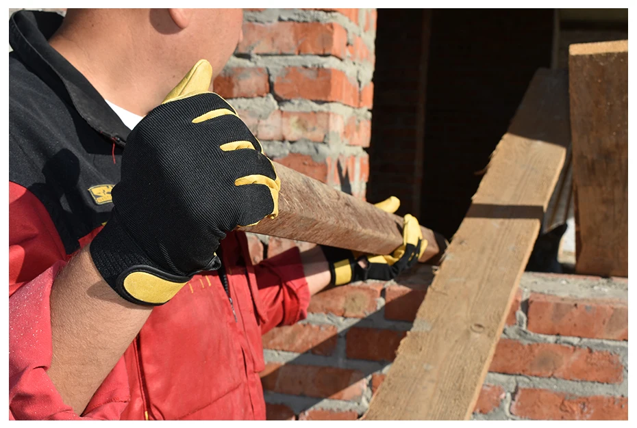 QIANGLEAF брендовые новые Защитные перчатки из воловьей кожи мужские желтые кожаные защитные Гоночные Перчатки для мотоциклистов 508NP