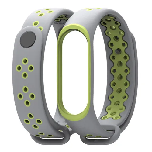 Gray-green Pulseira mi band 4 ремешок для Xiaomi mi band 3 ремешок для часов Xio mi Band 3 сменный Браслет резиновый браслет аксессуары для ремня - Цвет ремешка: Gray-green