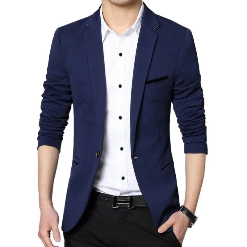 Brand Men Blazers Business Casual Suit Office Single Breasted Multi ...