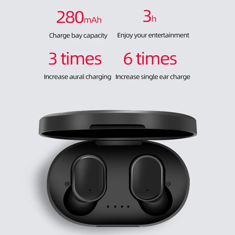 A6S TWS 5 0 Wireless Bluetooth Earphone With Mic Hifi Gaming Headsets With charging box Earbud Earpiece For Iphone Xiaomi