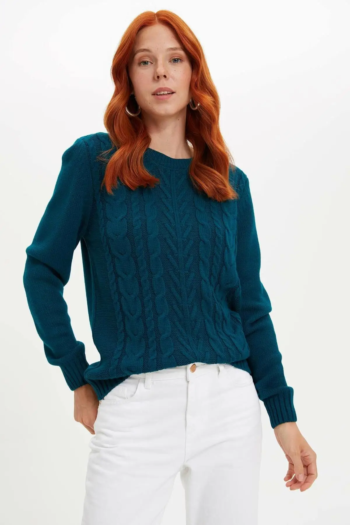  DeFacto Women Joker O-neck Pullovers Sweatshirt Casual Simple Pullover Long sleeves Women Jumpers N