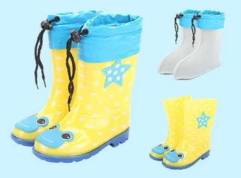 

DHL 20pair All Season Rain Boots With Plush Warm Ankle Boots Kids PVC Waterproof Water Shoes