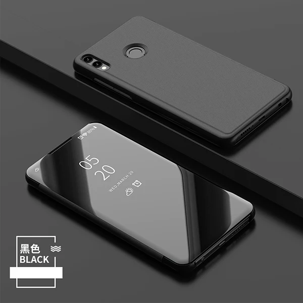 Black Роскошное умное Зеркало чехол для телефона для Xiao mi Red mi Note7 5 6 8Pro Red mi 7 6 5 7A 5 6A K20 Pro для Xiaomi mi 9 8SE 5X 6X tective чехол - Цвет: Black