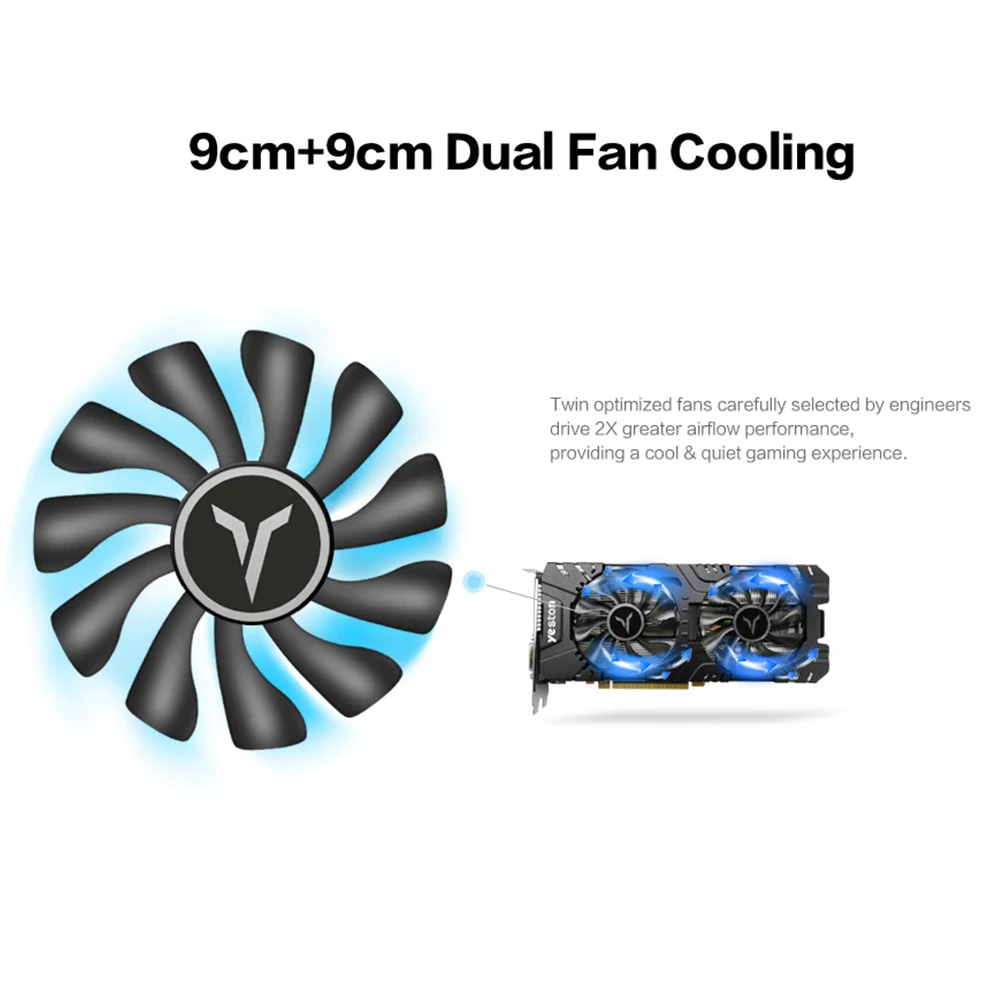  Yeston Radeon RX 580 GPU 8GB GDDR5 256bit Gaming Desktop computer PC Video Graphics Cards support D