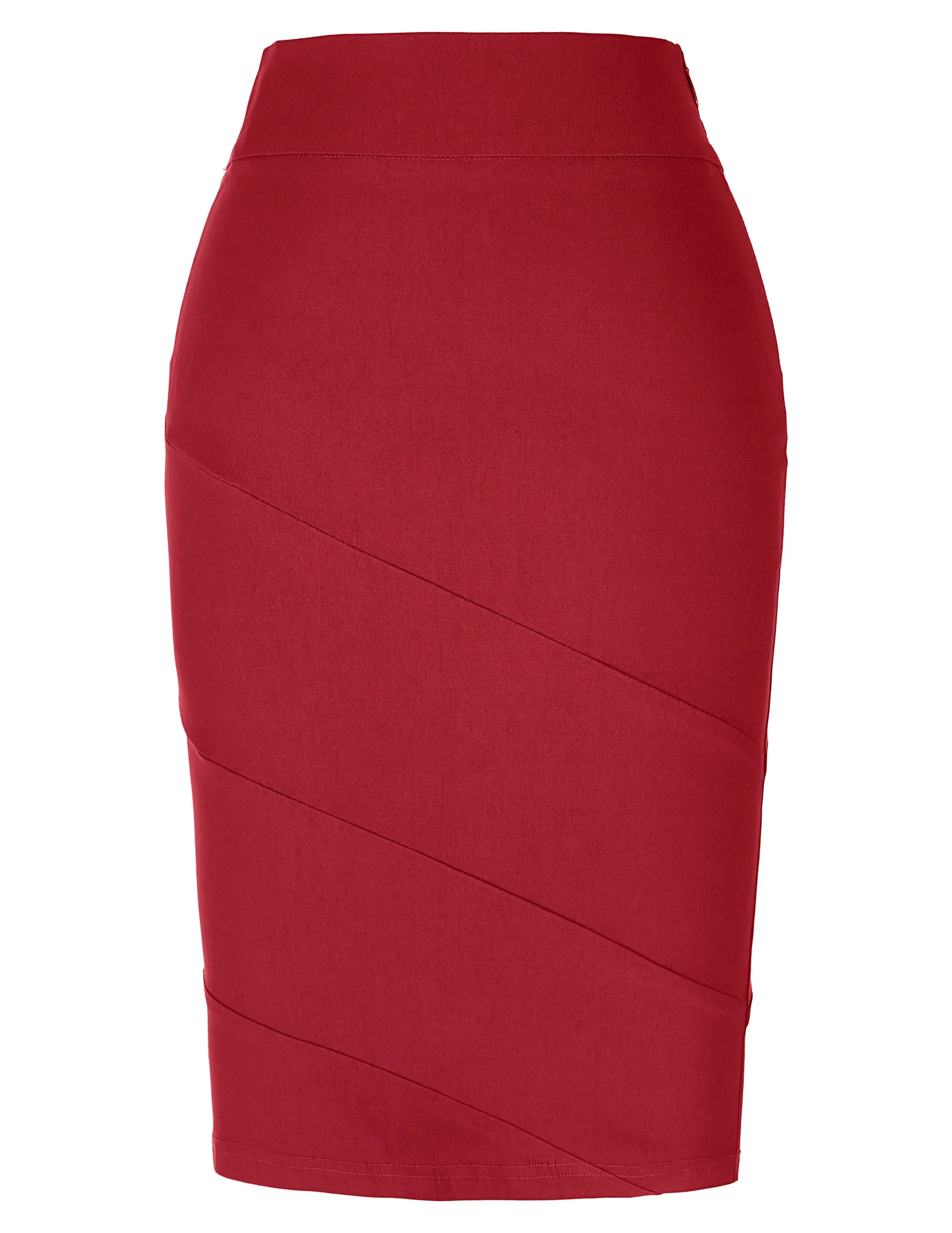 Elegant Women’s OL High Stretchy Wiggle Tube Hips-Wrapped Pencil Midi Skirt 24 ”