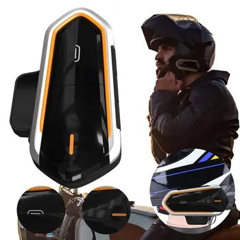

QTBE6 Motorcycle Helmet Intercom Headphones Wireless Intercom Handsfree Waterproof FM Radio Headset Motorcycle Headphone