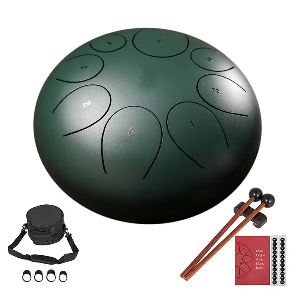 

10/12 Inch Major 8 Notes Steel Tongue Drum Hand Pan Tankdrum Hangdrum C Key With Mallets Music Book Bag Percussion Instrument