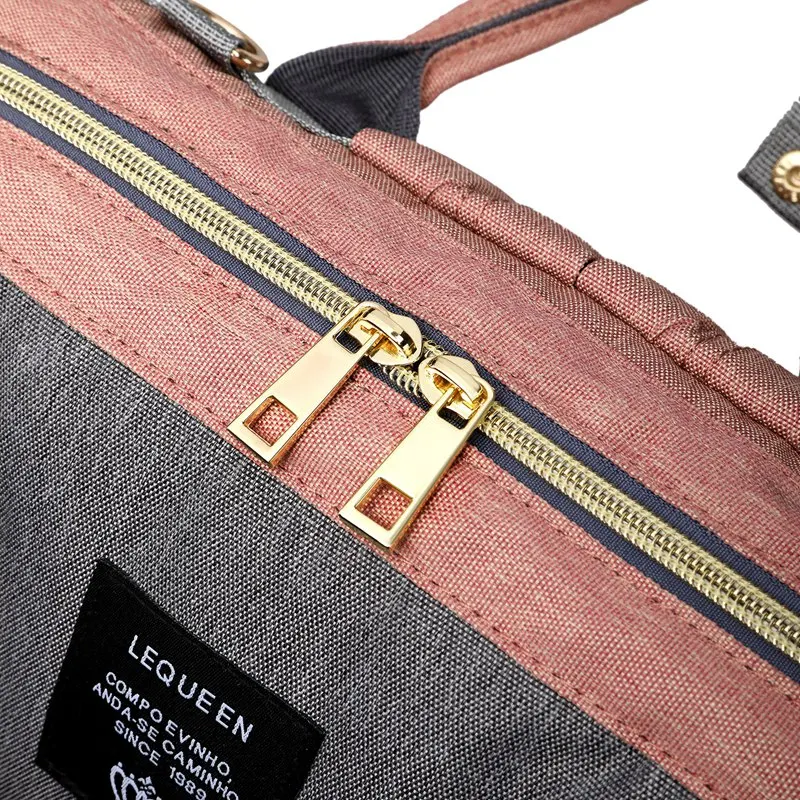 Lequeen Fashion Mummy Maternity USB Nappy Bag Brand Large Capacity Baby Bag Travel Backpack Designer Nursing Bag for Baby Care