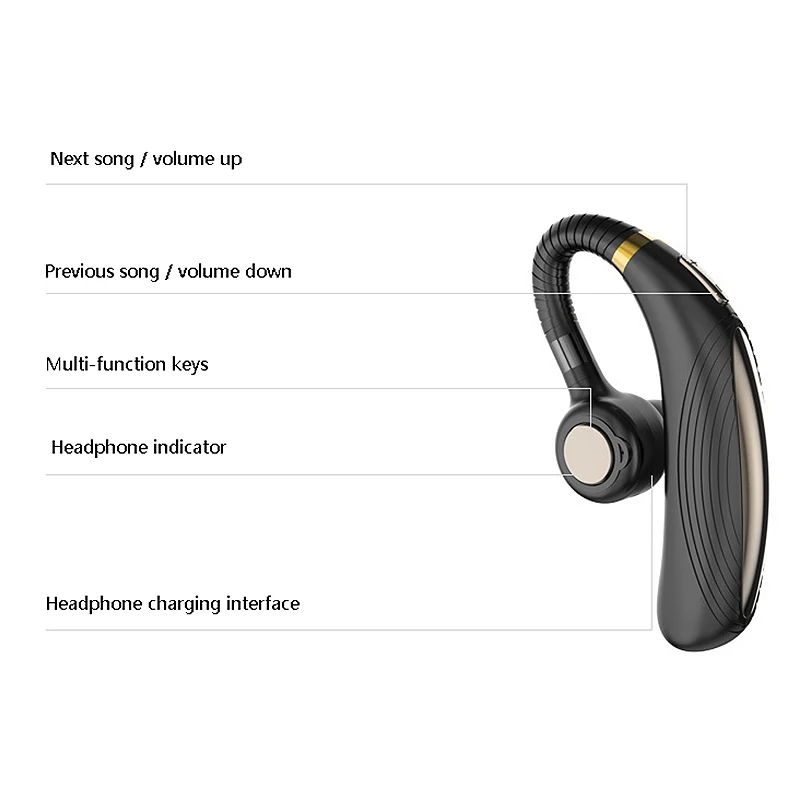 K06 Bluetooth Earphone Wireless Headphone Headset with HD Music Handsfree for Sport