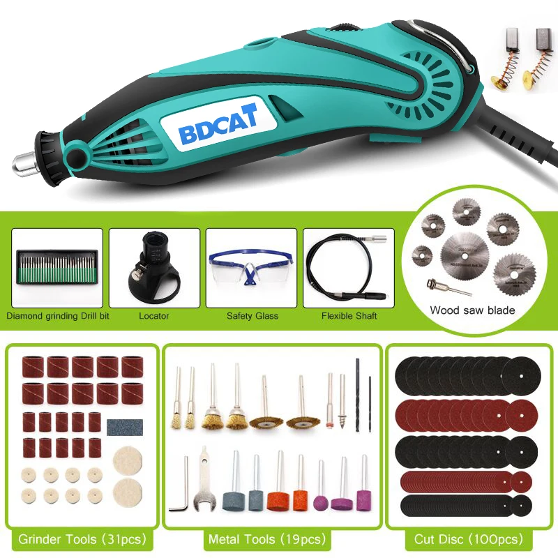 

New 180W Electric Grinder Tool Mini Drill Polishing Machine Variable Speed Rotary Tool Kits with Power Tools Dremel Accessories