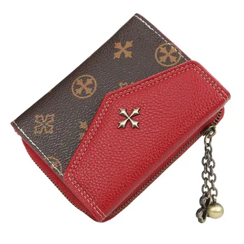 

Women Short Wallet Credit Card ID Holder Chain Tassel Decoration Metal Zipper Luxury PU Leather Ladies Coin Purse