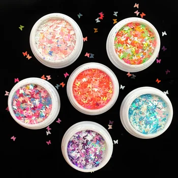 

1 Box Nail Art Shiny Glitter Powder Butterfly Sequin Mix Set Nail Art Makeup Design Tool DIY Nail Creative 3D Decorative Art