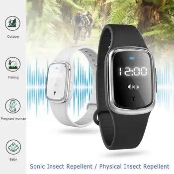 

NEW Ultrasonic Anti Mosquito Insect Pest Bugs Repellent Repeller Wrist Bracelet with LED time display For Kids Adult