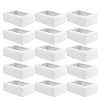 

20Pcs Muffin Cake Box Paper Cake Container Dessert Box Six-Grid Storage Box