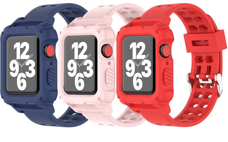 Bracelet pour Apple Watch et Coque de protection en Silicone