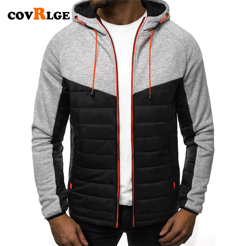 

Covrlge New Casual Hoody Spliced Jacket Printed Men Hoodies Sweatshirts Fashion Coat Hooded Cardigan Plus Fleece Clothes MWW208