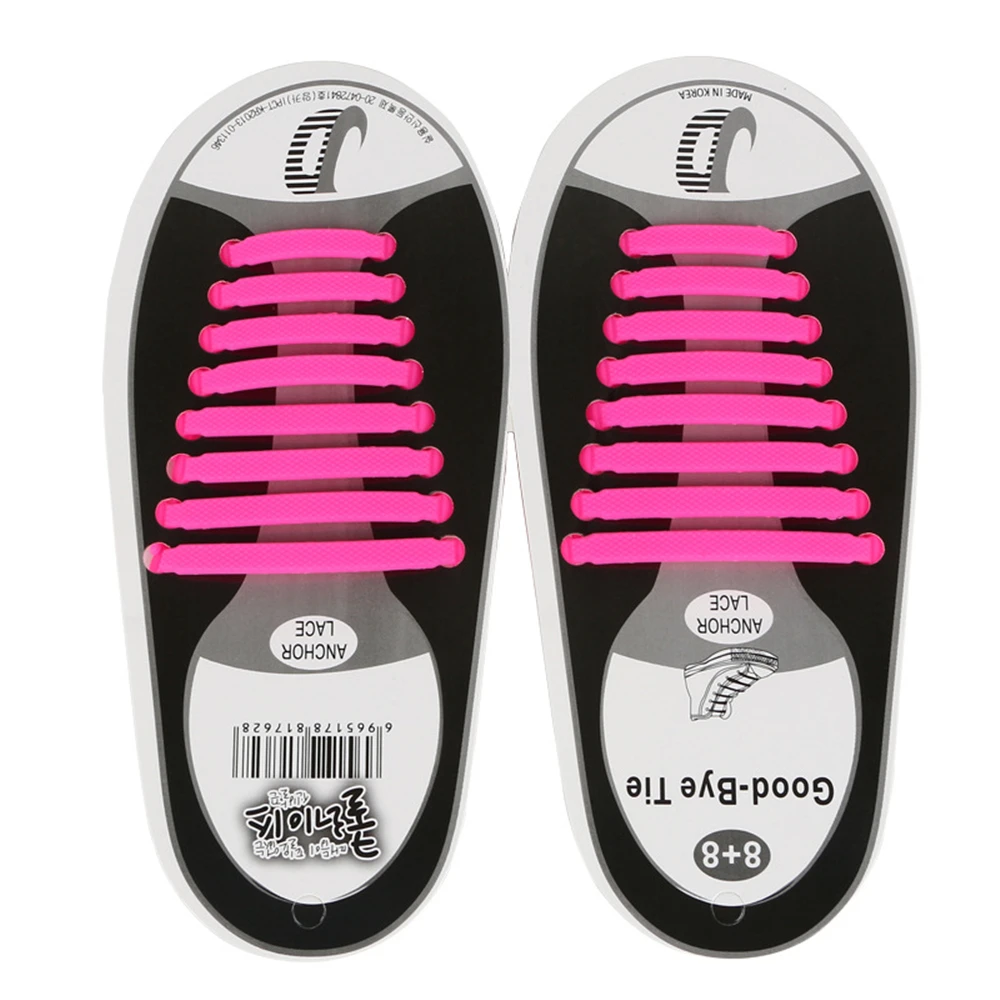 16 шт ленивые эластичные силиконовые шнурки без галстука беговые кроссовки шнурки для обуви креативные туфли аксессуары