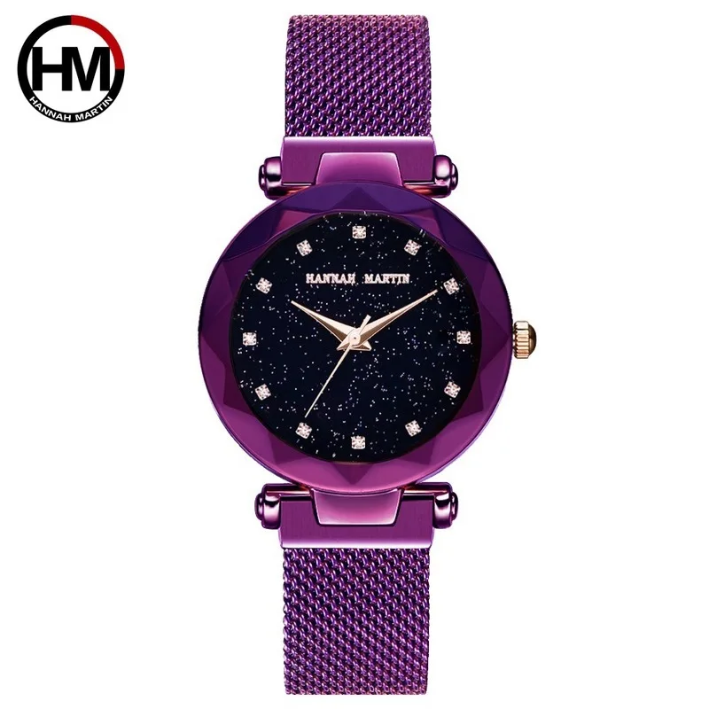 

HM Luxury Rose Gold Women Watch Magnet Starry Sky Wrist Watch Ladies Roman Numeral Wristwatch Reloj Mujer Relogio Feminino