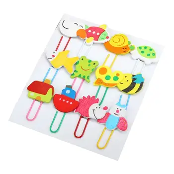 

4 Packages of Cartoon Animal Shaped Paperclips Colorful Creative File Clamps Adorable Paper Holder 48pcs