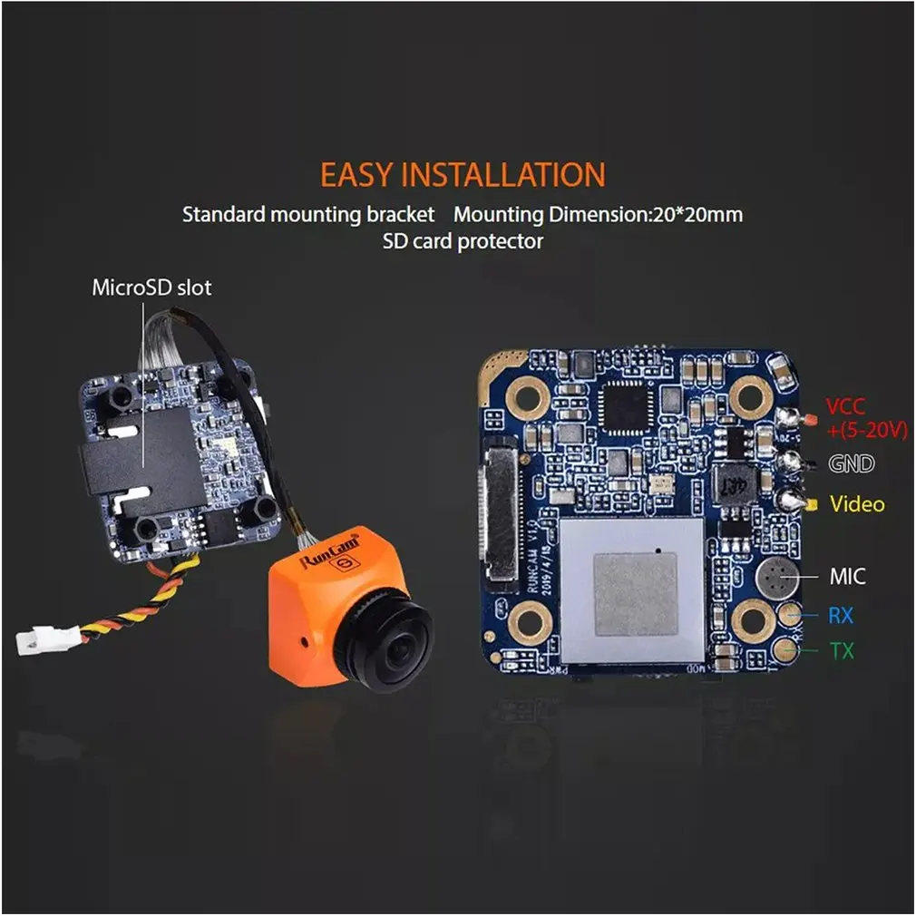 RunCam split 3 Micro 1080P 60fps HD Запись WDR низкая латентность 16:9/4:3 NTSC/PAL переключаемая FPV камера для радиоуправляемого дрона