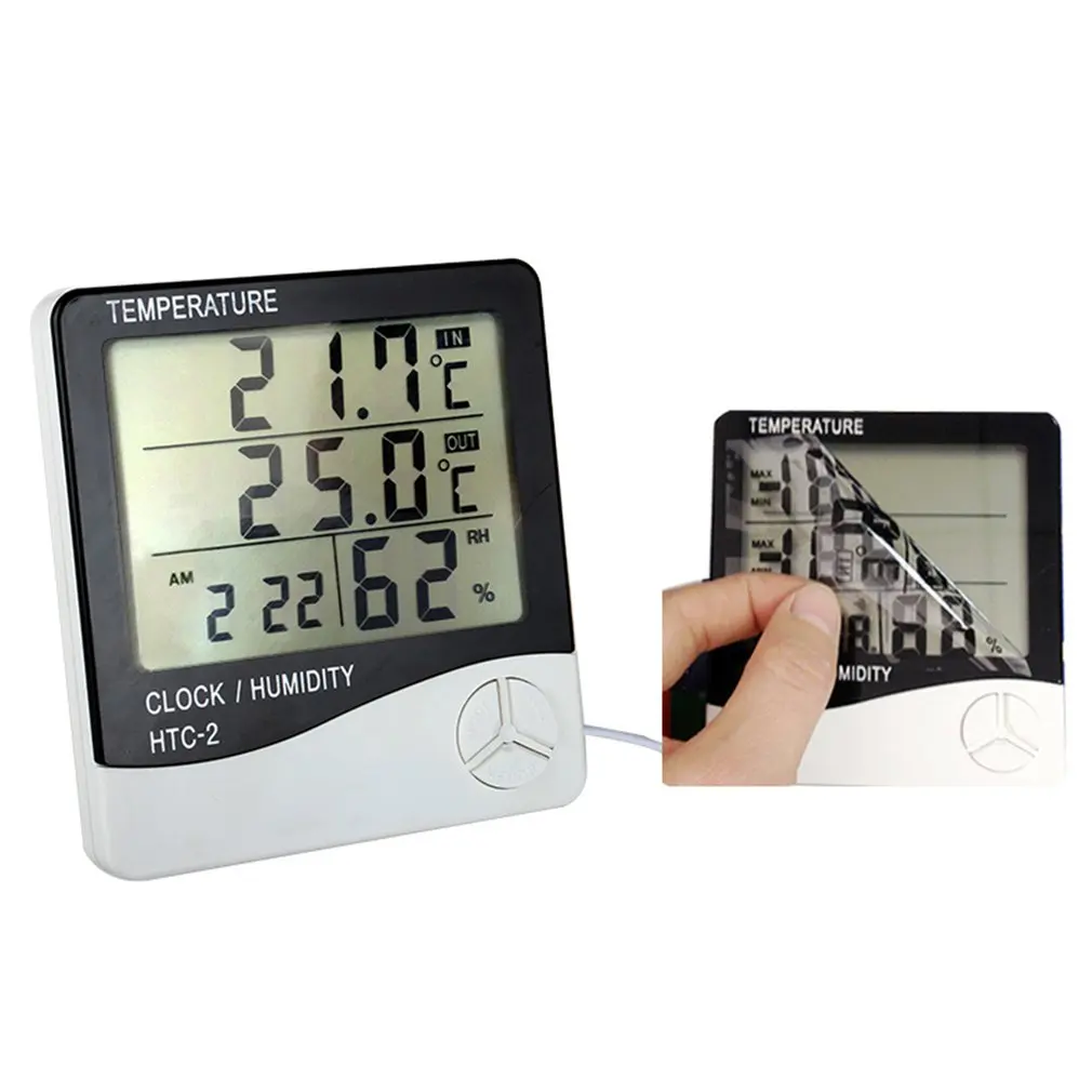 Электронный термометр-гигрометр, цифровой монитор температуры и влажности, ультратонкий будильник, для помещений и улицы, с зондом