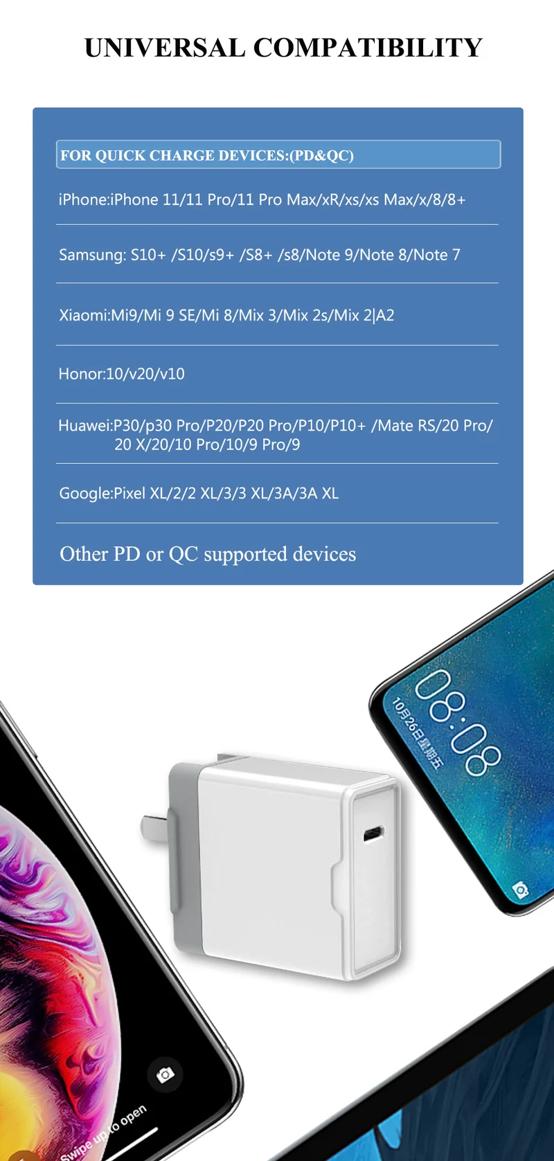 Apple быстрое зарядное устройство iphone зарядное устройство type-c 3A/PD адаптер быстрой зарядки