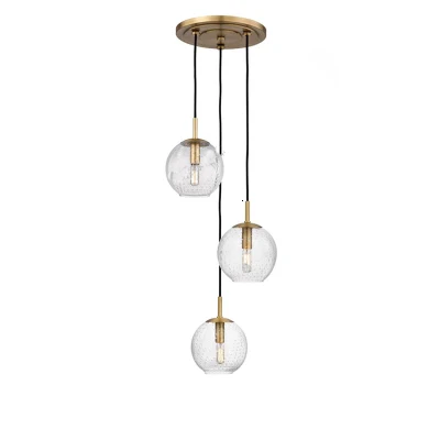 Modern loft glass ball pendant light LED E27 Nordic hanging lamp with 2 colors for living room restaurant bedroom lobby kitchen - Цвет корпуса: seechart