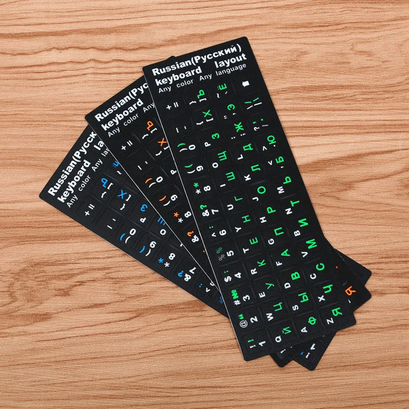 Цветная прозрачная русская клавиатура FFFAS наклейка на русскую и Украину для ПК