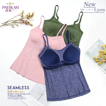 

PAERLAN Solid Color Halter Tops Vest Underwear Outside Wearing Sports Bra New Thin Section No Steel Ring Sports Sleep Bra