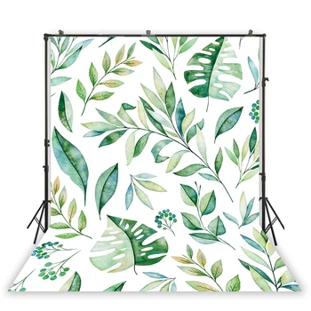 

Watercolor Seamless Pattern Green Tropical Leaves Backdrop Summer Jungle Scene Background Portrait Photocall Photoshoot Filming