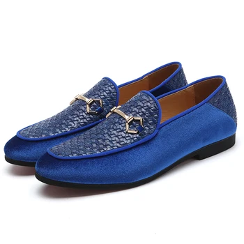 

2020 Men Shoes Dress Wedding Formal shoes black blue Suede Shoes Flats comfortable Driving Shoes Plus Size 37-48