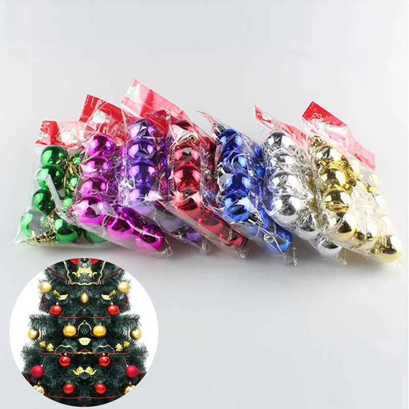 12 шт./упак. 3 см Пластик подарок шар Рождественская елка украшения многоцветный елочный шар для Рождество украшение праздника