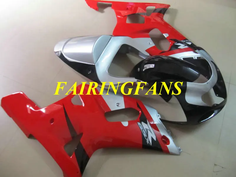Инжекторный комплект для GSXR600 750 K1 01 02 03 GSXR 600 GSXR750 2001 2002 2003 красного и серебристого цвета Обтекатели Кузов+ подарки SH53