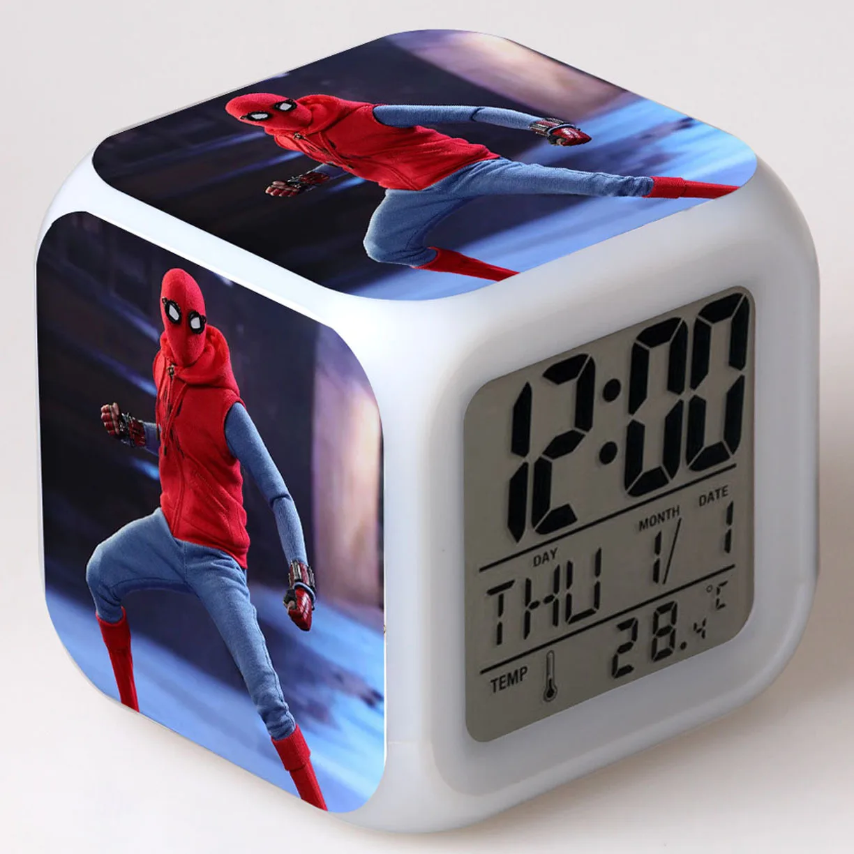 23 Человек-паук мультяшный будильник детские игрушки led reloj будильник, цифровой будильник Человек-паук Пробуждение свет стол reveil wekker - Цвет: 23