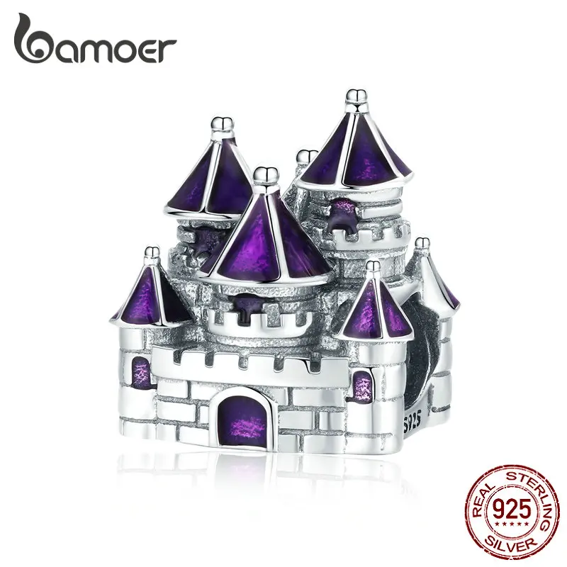 Женский браслет bamoer ювелирное изделие из 100% серебра 925 пробы с фиолетовой эмалью