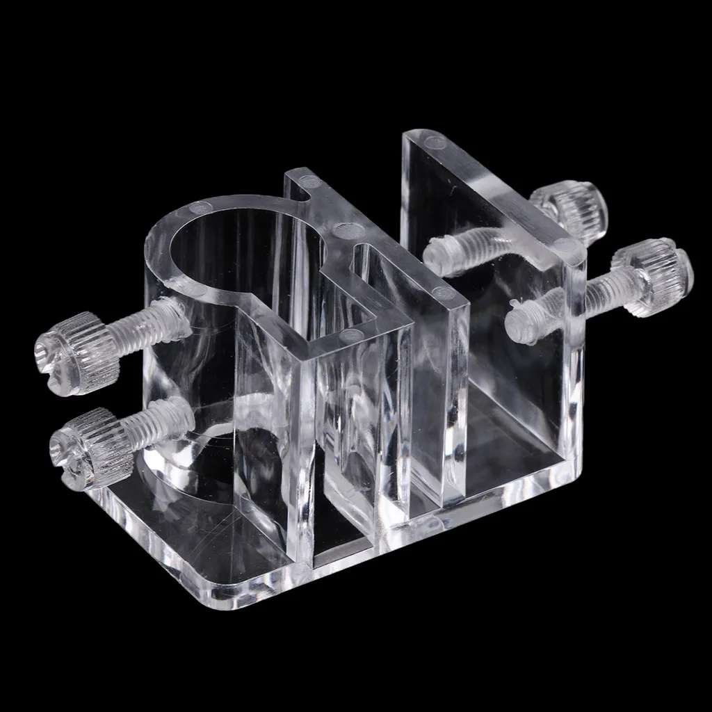 Aquarium Fish Tank Acrylic Pipe Tube Hose Fixing Clip Clamp Stand Holder