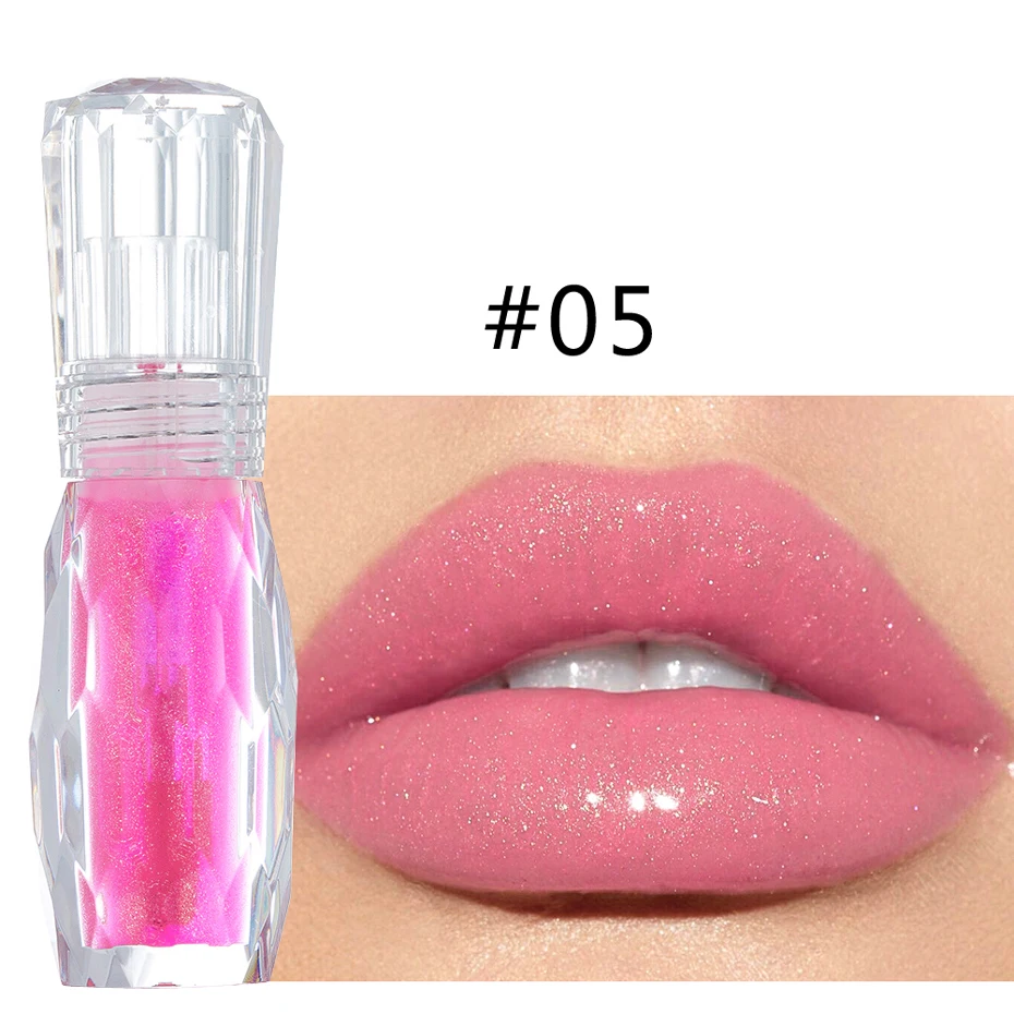 HANDAIYAN Moisturizer Plumper Lip Gloss Crystal Sexy Big Lip Pump Transparent Waterproof Lip Tint Lipgloss Vivid Colorful Makeup