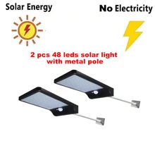 2/4pcs 48 LED Solar Light Wall Lamp PIR Motion Sensor Waterproof IP65 Outdoor Garden Security Lights Luz Solar Led Para Exterior