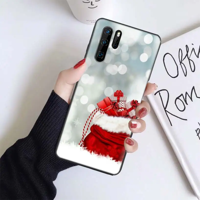 Рождественский черный чехол для huawei mate 30 20 10 P30 P20 P10 Pro Lite P Smart Z мягкий чехол для телефона