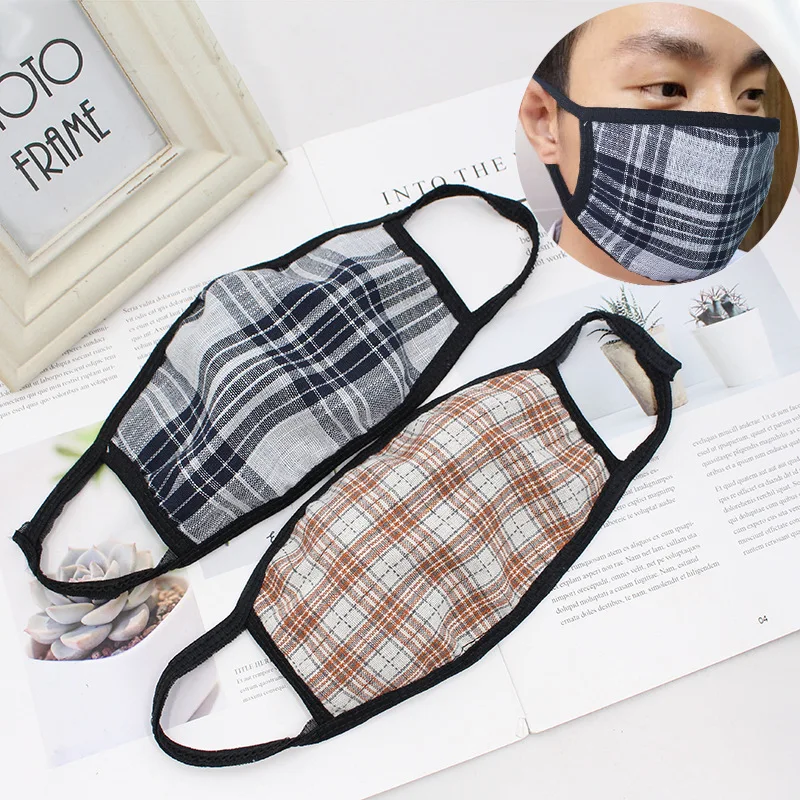 

Checkered Mask Thickened Warm Unisex Striped Cotton Windproof Outdoor Personality Mask Health Cycling Anti-Dust Mouth Mask Girl