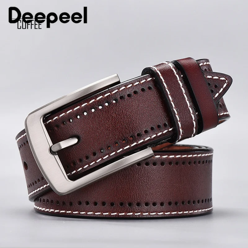 Мужской ремень из коровьей кожи Deepeel1pc 3 8*110 125 см металлическая пряжка украшение в