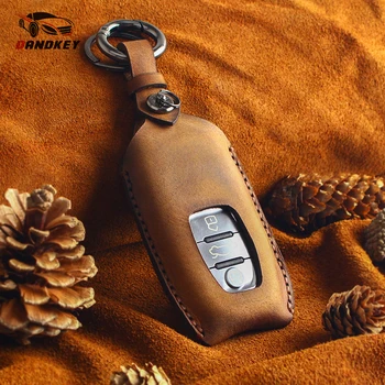 

Dandkey Genuine Leather Keychain Car Key Case Fob Cover For Audi A4L A6L A8L Q5 A5 A6 A7 S5 S6 C7 S7 S8 Q7 A4 B7 B8 B9 Key Bag
