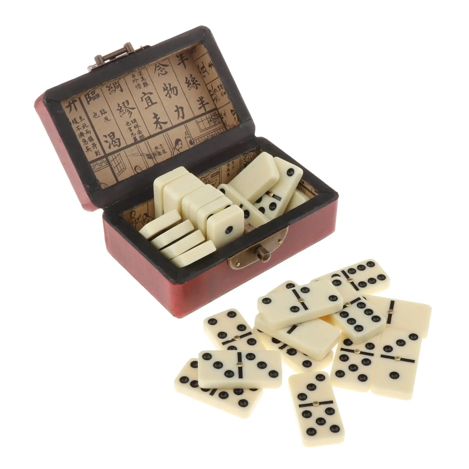 Double Six Dominoes Set With Storage Case Traditional Entertainment Recreational Travel Table Board Game Toy for 2-4 Players