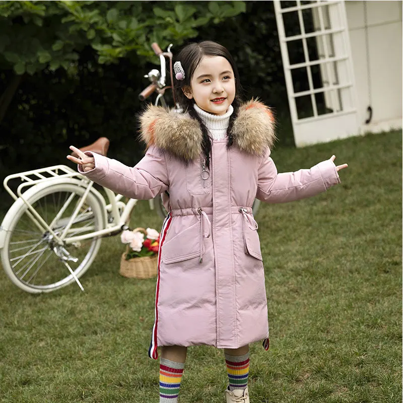 

Winter Down Jacket Girl New Children's Down Jacket Long Section Korean Version Big Children Thick Children's Winter Coat Girl
