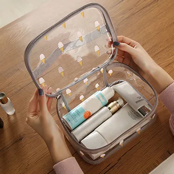 

Transparent Case Container Organizer For Makeup Travel Storage PVC Waterproof Wash Bag Large Capacity Gift Eco-friendly Portable