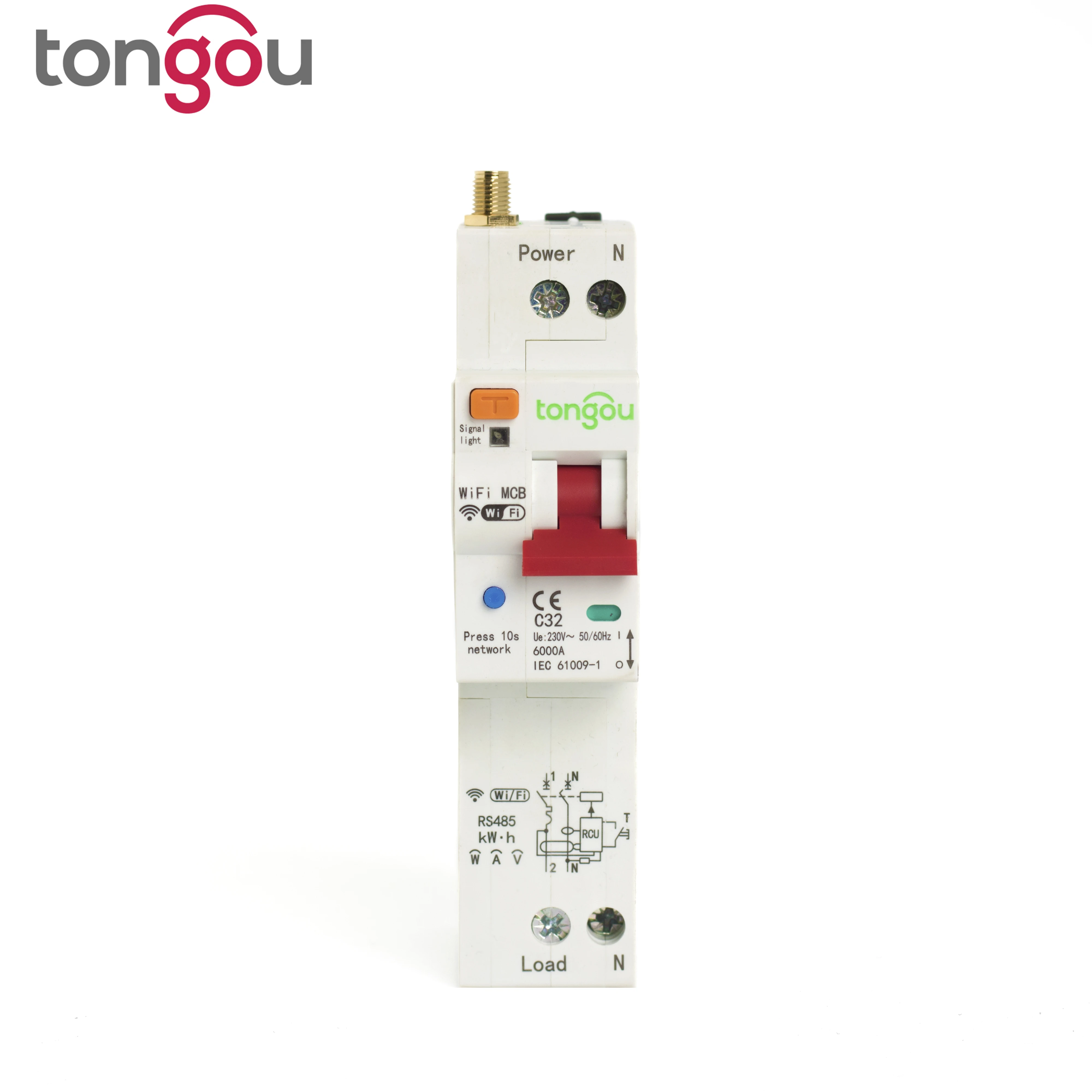 TUYA 1P single Phase RCBO WIFI Smart Energy Meter Kwh Metering Monitoring Circuit Breaker Timer Relay with Leakage Protection 40A