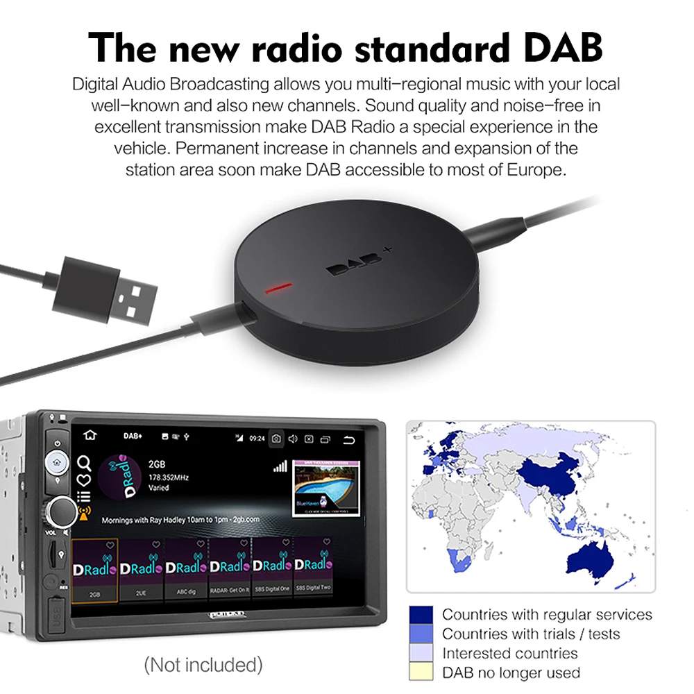 Автомобильный радиоприемник DAB + 008 Box цифровой радиовещающий приемник тюнер