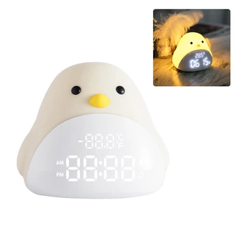 

Led Light Alarm Clock Cartoon Cute Time Bird Silicone Touch Digital Alarm Clock USB LED Night Lamp For Kids Bedside Lamp Clock