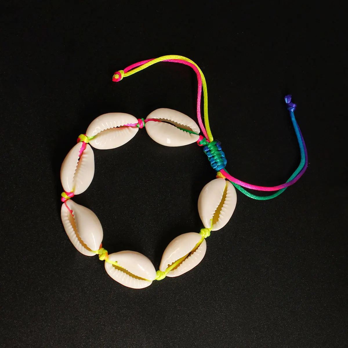 

Europe And America jiao shi pin-Style Natural Shell Beach Anklet Women's Hand-woven Colorful Thread Ankle Ring K218