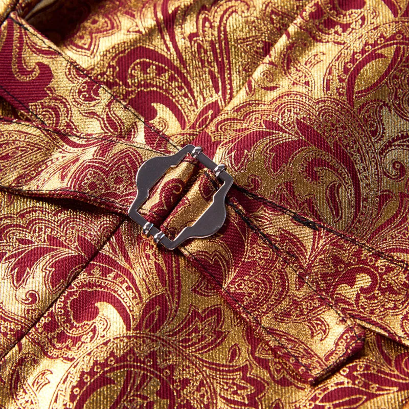 PYJTRL куртка+ жилет; Модный комплект из двух предметов в комплекте золотистого цвета с цветочным рисунком и принтом шаль лацкан Slim Fit торжественное платье для выпускного вечера, смокинг, костюм